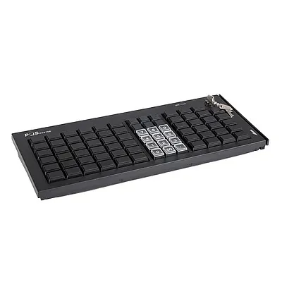 клавиатура программируемая poscenter s77a (77 клавиш, msr, ключ, usb), черная
